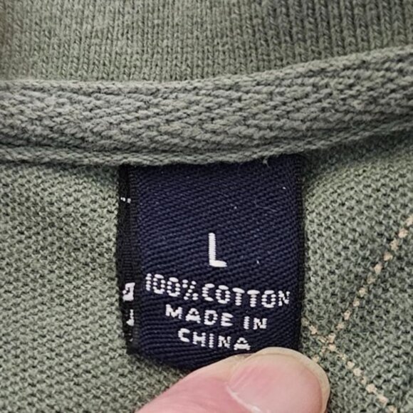 Roundtree & Yorke Green Argyle Pattern Polo Shirt L 100% Cotton - Picture 4 of 4